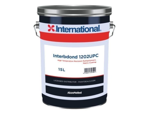 Interbond 1202UPC (15L) - Primer/Finish - High Temp Resistant Multipolymeric Matrix (540°C) - 15L, Metallic Grey [packaging, color]